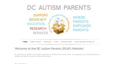 Desktop Screenshot of dcautismparents.org