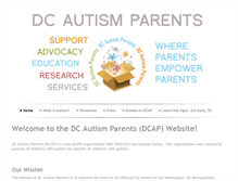 Tablet Screenshot of dcautismparents.org